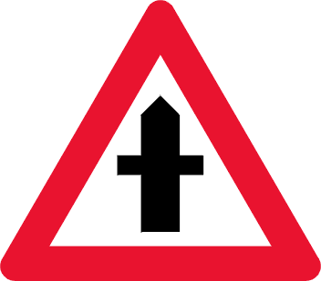 Farligt vejkryds advarselstavle - Kombi-Skilte