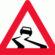 Glat vej advarselstavle - Kombi-Skilte