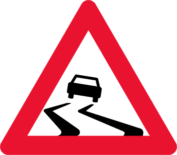 Glat vej advarselstavle - Kombi-Skilte