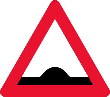 Advarselstavle bump - hastighedsdæmpende bump på vejen - Kombi-Skilte