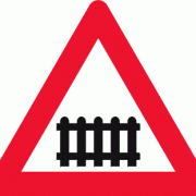 Advarselstavle jernbaneoverkørsel m/bom - Kombi-Skilte