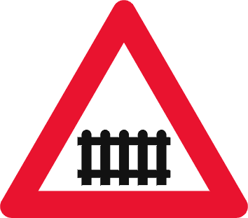Advarselstavle jernbaneoverkørsel m/bom - Kombi-Skilte