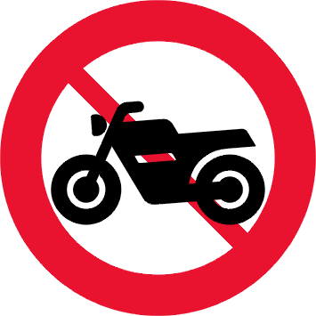 Motorcykel forbudt forbudstavle