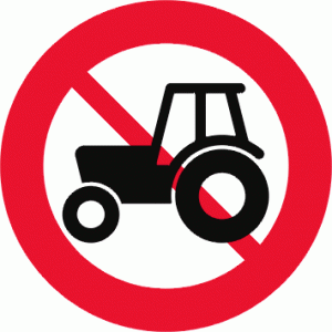 Traktor forbudt forbudstavle