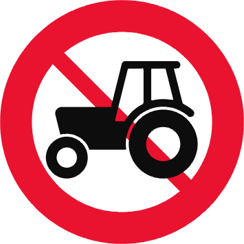 Traktor forbudt forbudstavle