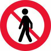 Forbudstavle fodgængere forbudt
