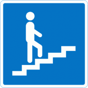 Fodgængertrappe op - Oplysningstavler Kombi-Skilte