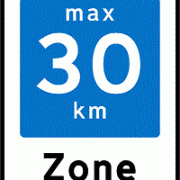Max 30 km zone oplysningstavle