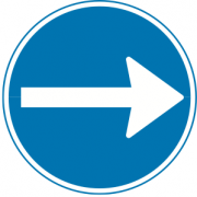 Påbudt kørselsretning højre - Kombi-Skilte