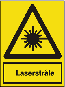 Laserstråle sikkerhedsskilt