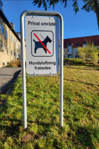 Hund forbudt skilte