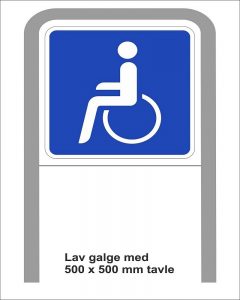 Handicapskilt til galge 50x50