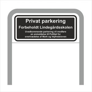Parkerings skilt sort privat