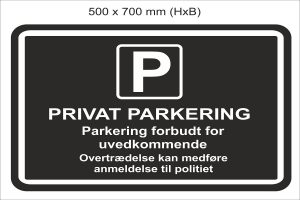 Parkeringsskilte privat parkering