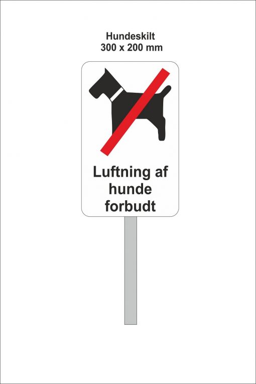 Hundeskilt luftning af hund forbudt