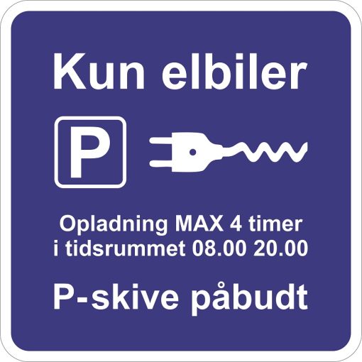 Parkeringsskilte til elbiler, scootere og motorcykler